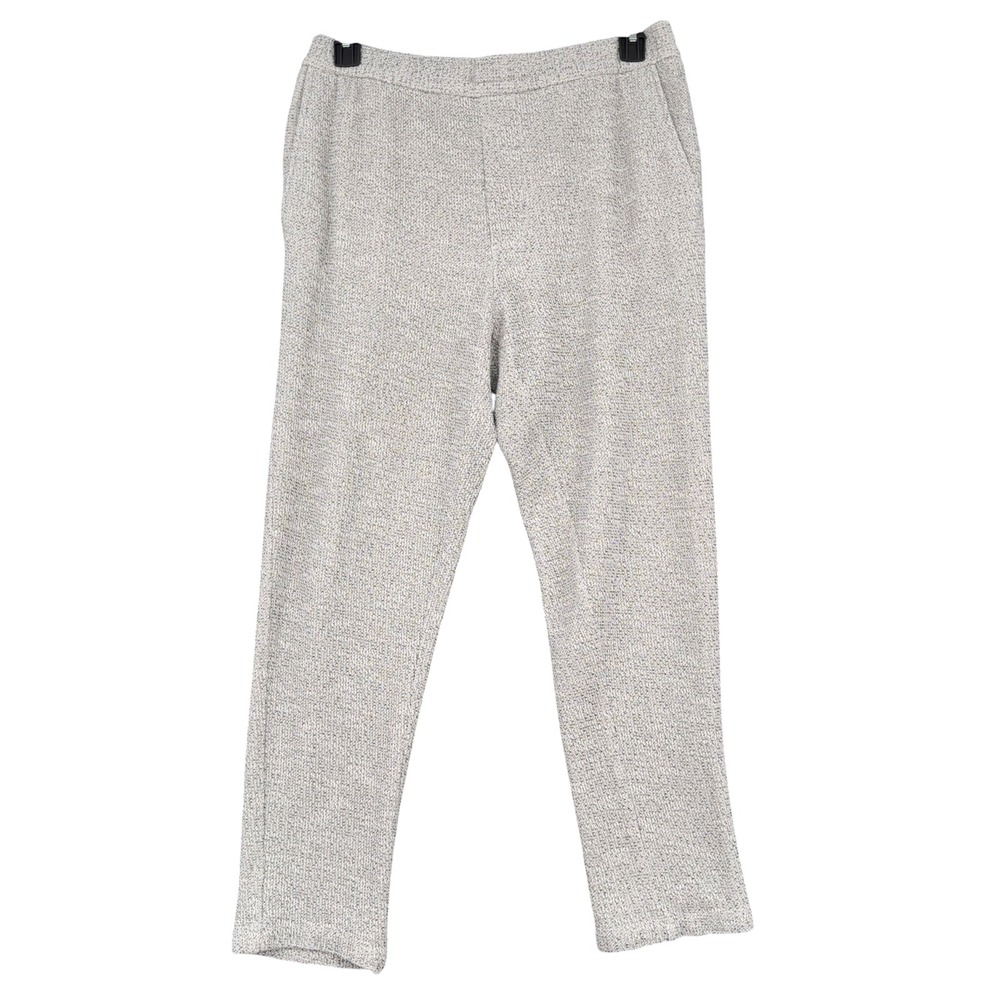 ZARA Tapered Knit Trousers Womens L Gray White
